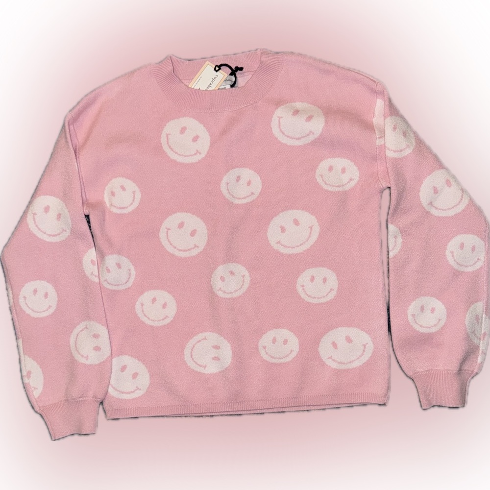 Brand New Cupcakes & Cashmere Smiley Face Sweater Girls size 14